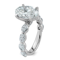 14kw 5 1/2ct Cert Oval Ctr Lab Grown Dia VS+ F+ w/ Oval Sides Comp Ring