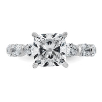 14kw 4 1/2ct Cert Cushion Ctr LabGrown Dia VS+ F+ w/ Oval Sides Comp Ring