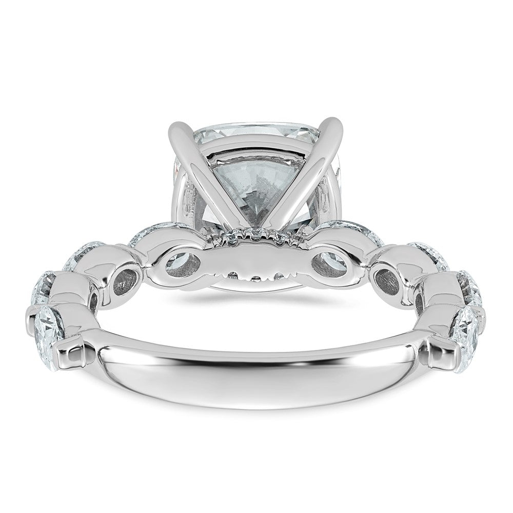 14kw 5 1/2ct Cert Cushion Ctr LabGrown Dia VS+ F+ w/ Oval Sides Comp Ring