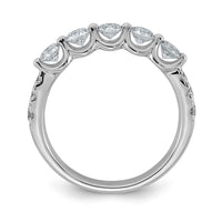 14kw 1ct Lab Grown Dia VS+ F+ Round Shape Stones Comp Wedding Band