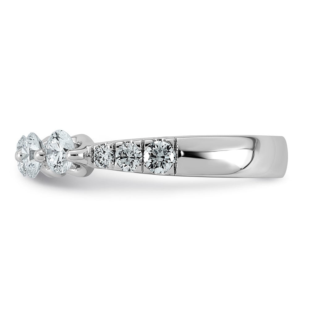 14kw 1ct Lab Grown Dia VS+ F+ Round Shape Stones Comp Wedding Band