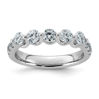 14kw 1ct Lab Grown Dia VS+ F+ Round Shape Stones Comp Wedding Band