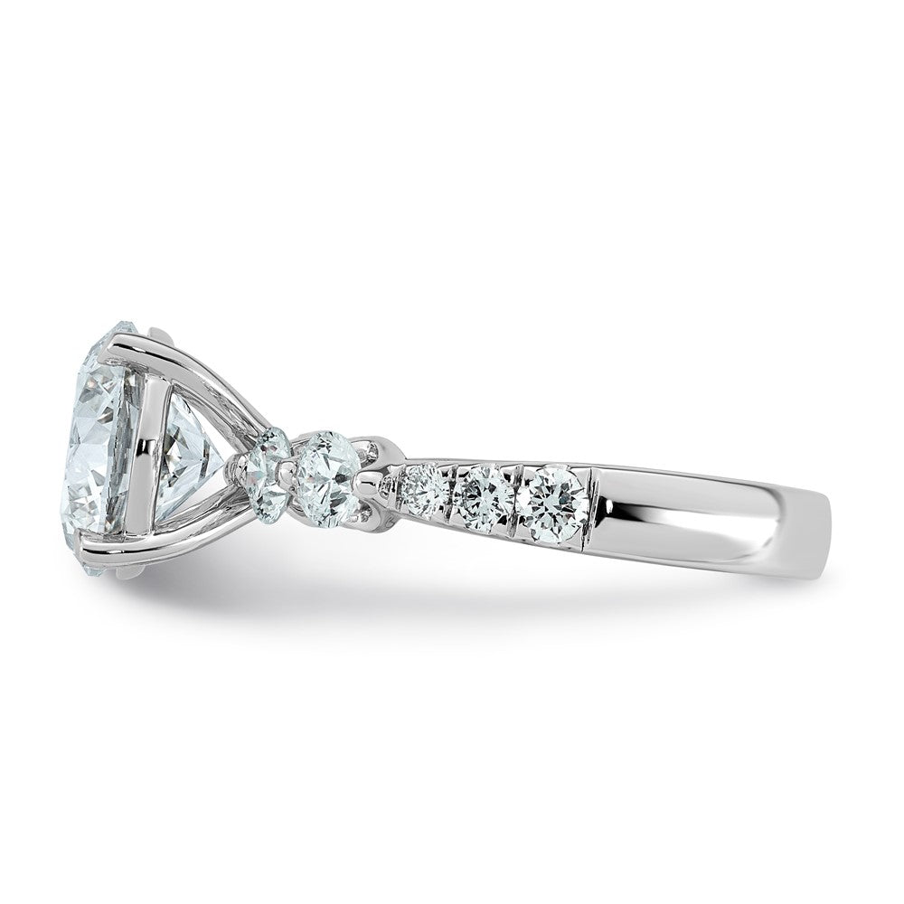 14kw 3 7/8ct Cert Rd Ctr Lab Grown Dia VS+ F+ w/ Round Sides Comp Ring