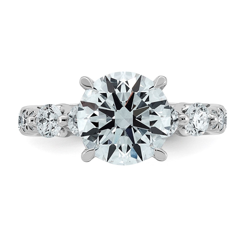 14kw 3 7/8ct Cert Rd Ctr Lab Grown Dia VS+ F+ w/ Round Sides Comp Ring