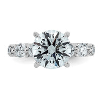 14kw 3 7/8ct Cert Rd Ctr Lab Grown Dia VS+ F+ w/ Round Sides Comp Ring