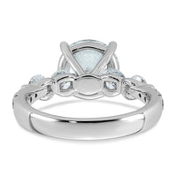 14kw 3 7/8ct Cert Rd Ctr Lab Grown Dia VS+ F+ w/ Round Sides Comp Ring
