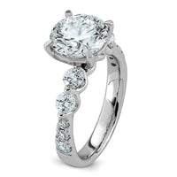 14kw 3 7/8ct Cert Rd Ctr Lab Grown Dia VS+ F+ w/ Round Sides Comp Ring