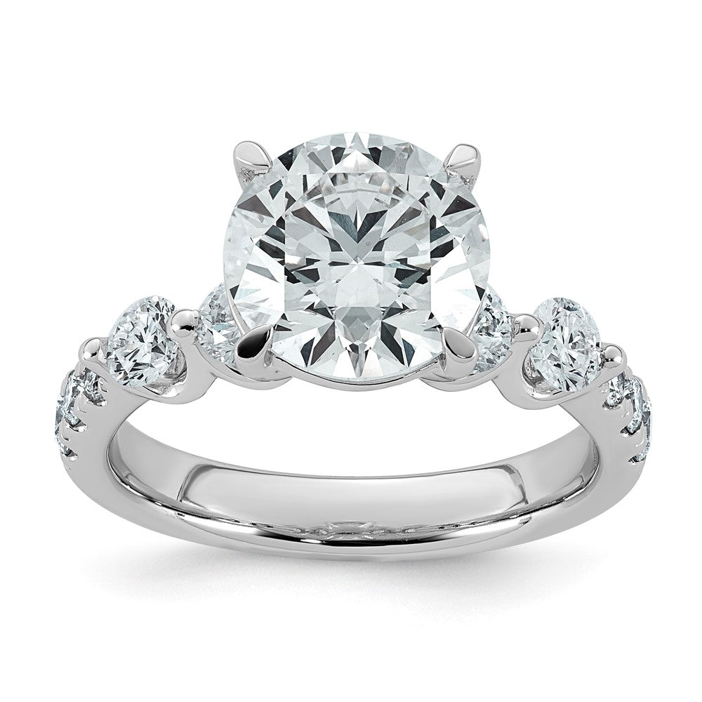 14kw 3 7/8ct Cert Rd Ctr Lab Grown Dia VS+ F+ w/ Round Sides Comp Ring
