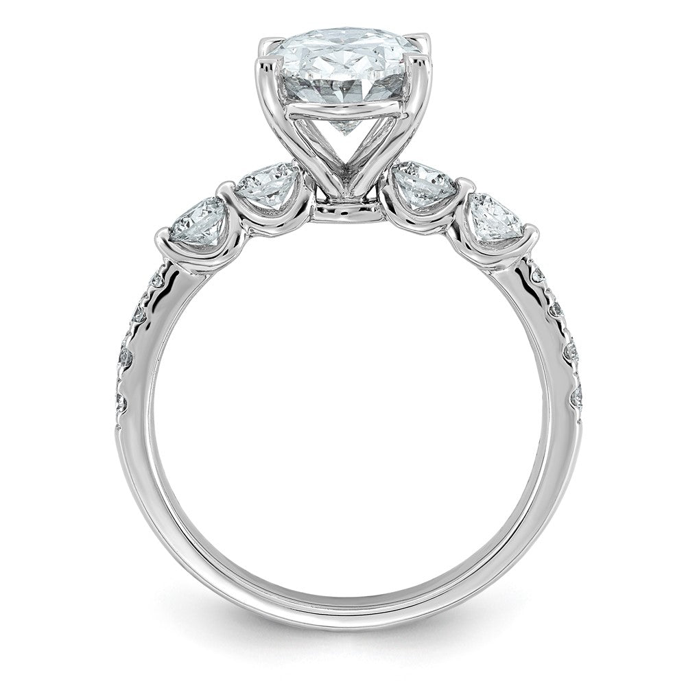 14kw 2 5/8ct Cert Oval Ctr Lab Grown Dia VS+ F+ w/ Round Sides Comp Ring