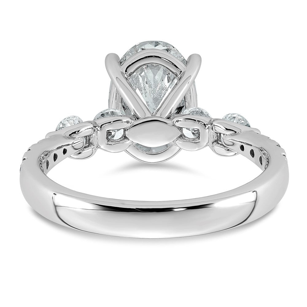 14kw 2 5/8ct Cert Oval Ctr Lab Grown Dia VS+ F+ w/ Round Sides Comp Ring