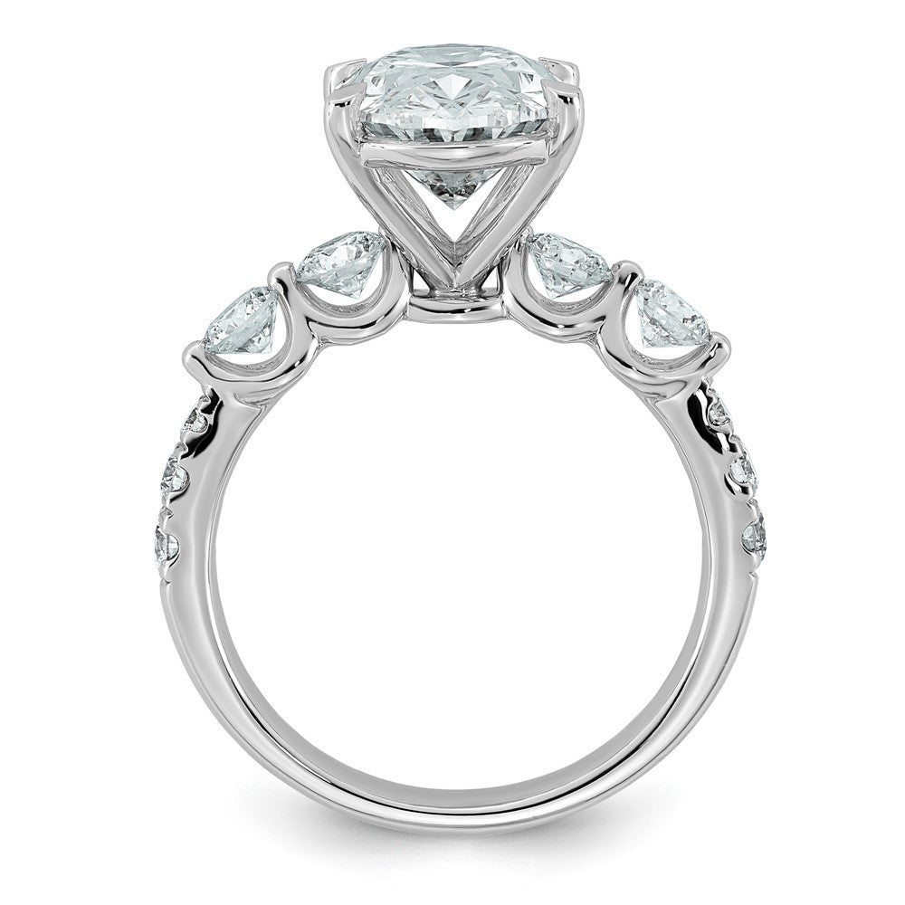 14kw 4 7/8ct Cert Oval Ctr Lab Grown Dia VS+ F+ w/ Round Sides Comp Ring
