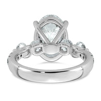 14kw 4 7/8ct Cert Oval Ctr Lab Grown Dia VS+ F+ w/ Round Sides Comp Ring