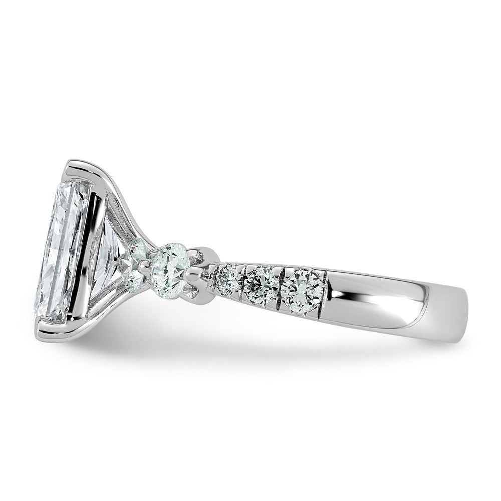 14kw 3 7/8ct Cert. Radiant Ctr Lab Grown Dia VS+ F+ Comp Ring