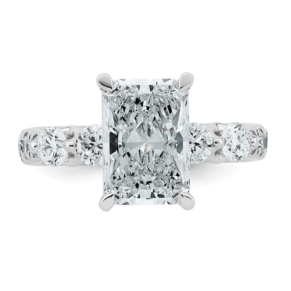 14kw 3 7/8ct Cert. Radiant Ctr Lab Grown Dia VS+ F+ Comp Ring