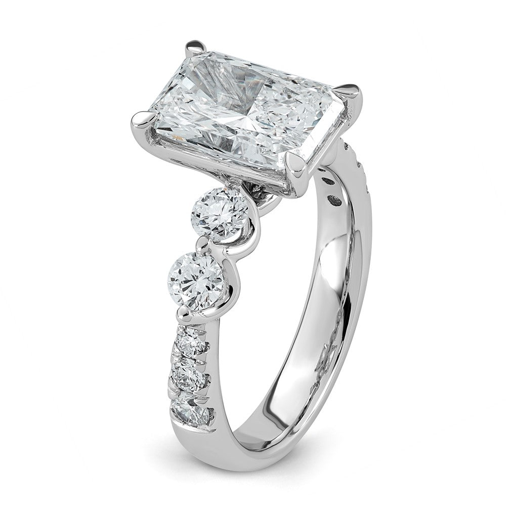 14kw 3 7/8ct Cert. Radiant Ctr Lab Grown Dia VS+ F+ Comp Ring