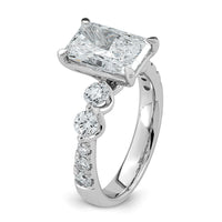 14kw 3 7/8ct Cert. Radiant Ctr Lab Grown Dia VS+ F+ Comp Ring