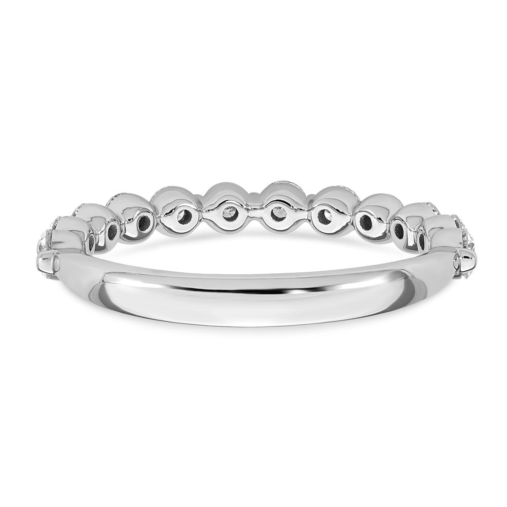 14kw 3/4ct Lab Grown Dia VS+ F+ Round Shape Stones Comp Wedding Band