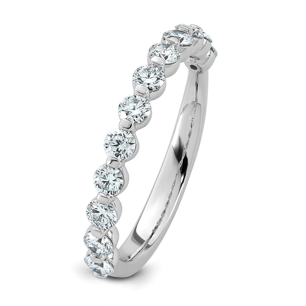 14kw 3/4ct Lab Grown Dia VS+ F+ Round Shape Stones Comp Wedding Band