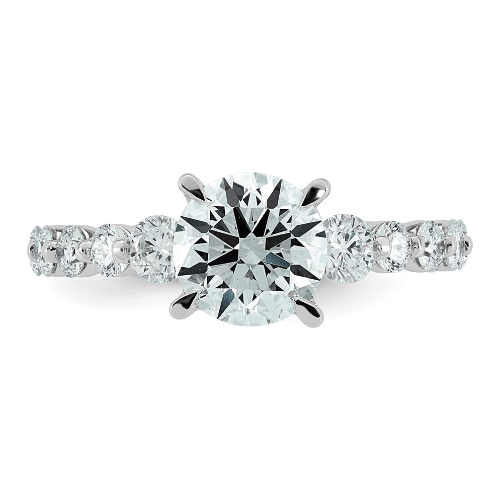 14kw 2 1/3ct Cert Rd Ctr Lab Grown Dia VS+ F+ w/ Round Sides Comp Ring