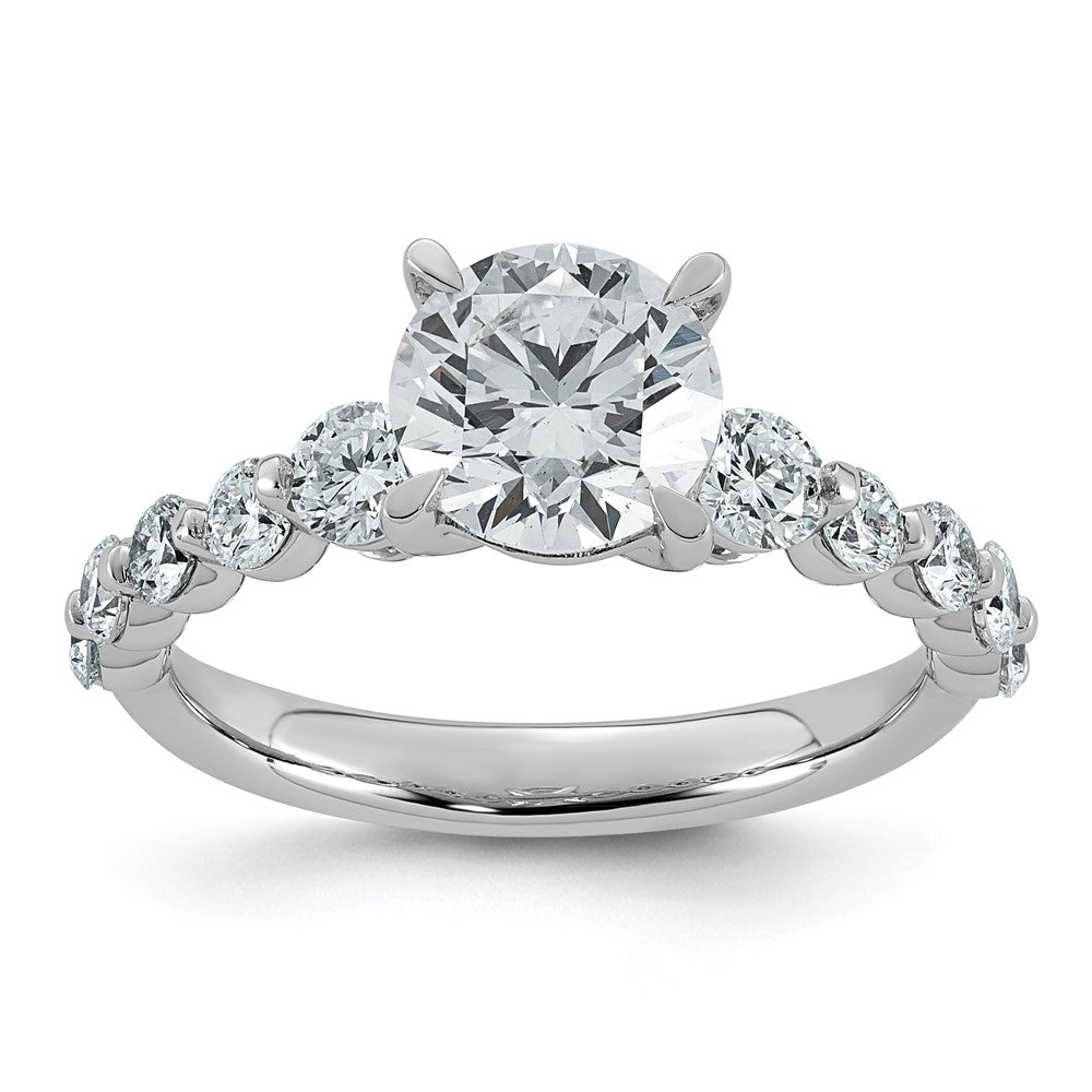 14kw 2 1/3ct Cert Rd Ctr Lab Grown Dia VS+ F+ w/ Round Sides Comp Ring