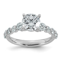 14kw 2 1/3ct Cert Rd Ctr Lab Grown Dia VS+ F+ w/ Round Sides Comp Ring
