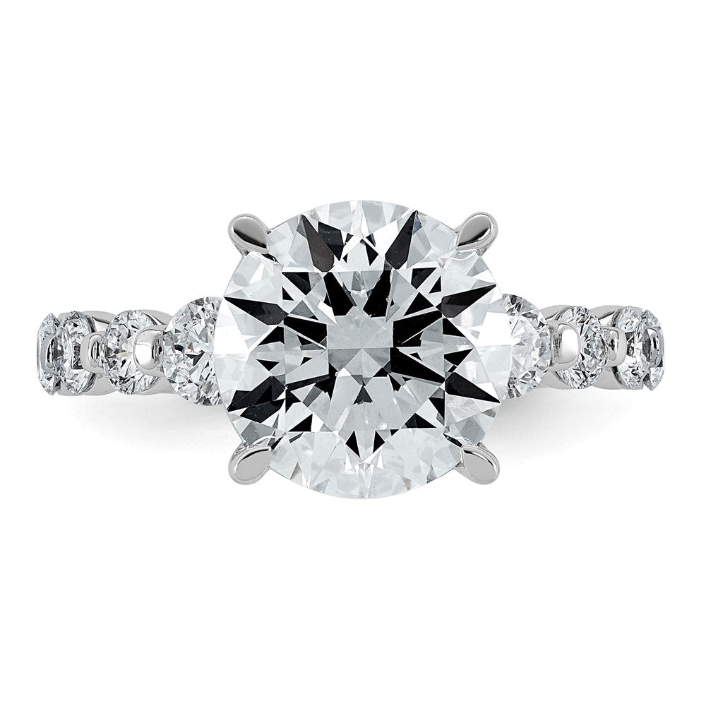 14kw 5ct Certified Rd Ctr Lab Grown Dia VS+ F+ w/ Round Sides Comp Ring