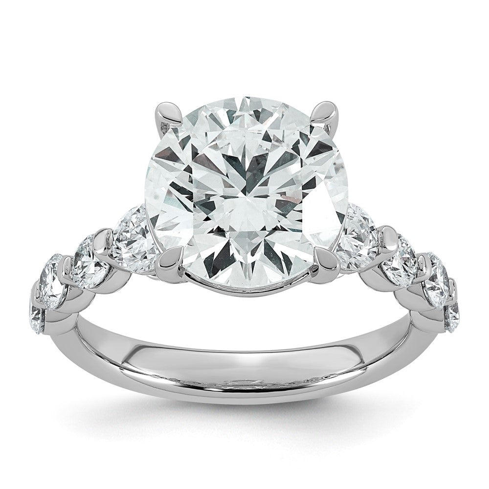 14kw 5ct Certified Rd Ctr Lab Grown Dia VS+ F+ w/ Round Sides Comp Ring