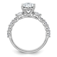 14kw 2 1/3ct Cert Oval Ctr Lab Grown Dia VS+ F+ w/ Round Sides Comp Ring