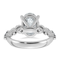 14kw 4ct Cert Oval Ctr Lab Grown Dia VS+ F+ w/ Round Sides Comp Ring