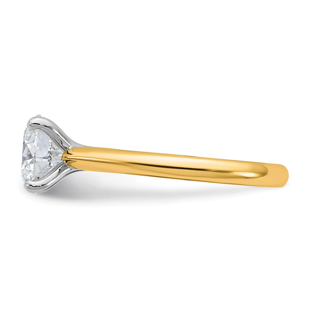 14k Two-Tone 2ct Cert Lab Grown VS+ F+ Round 8X Complete Diamond Ring