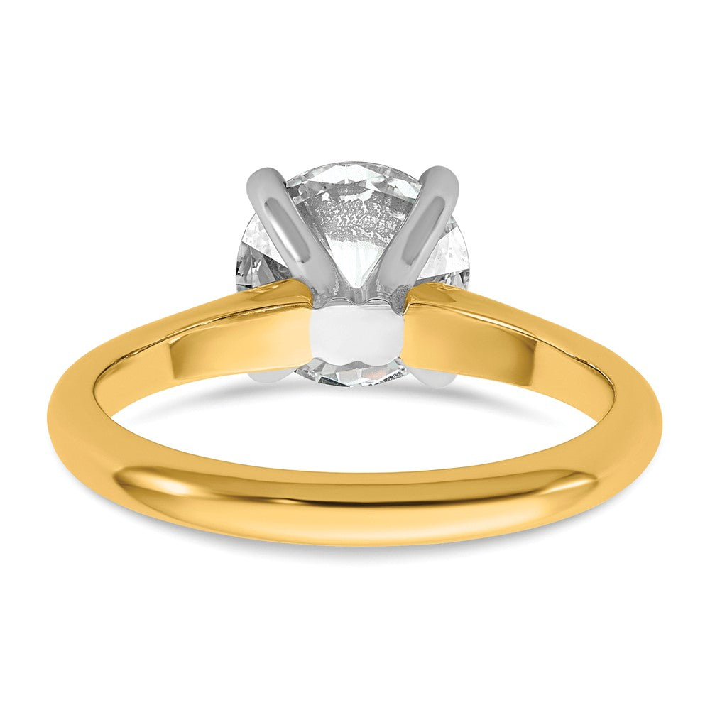 14k Two-Tone 2ct Cert Lab Grown VS+ F+ Round 8X Complete Diamond Ring