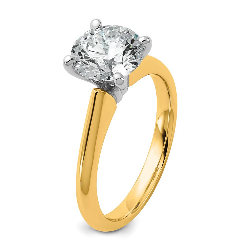 14k Two-Tone 2ct Cert Lab Grown VS+ F+ Round 8X Complete Diamond Ring