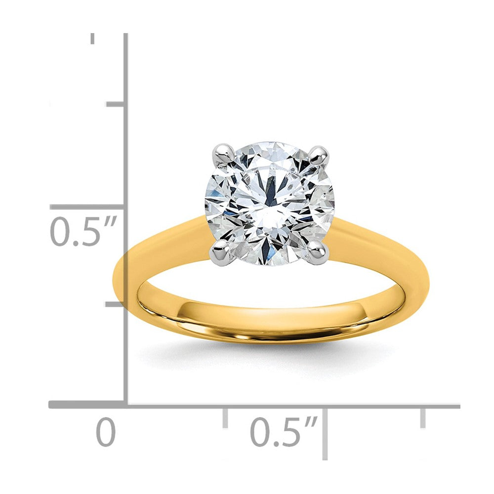 14k Two-Tone 2ct Cert Lab Grown VS+ F+ Round 8X Complete Diamond Ring