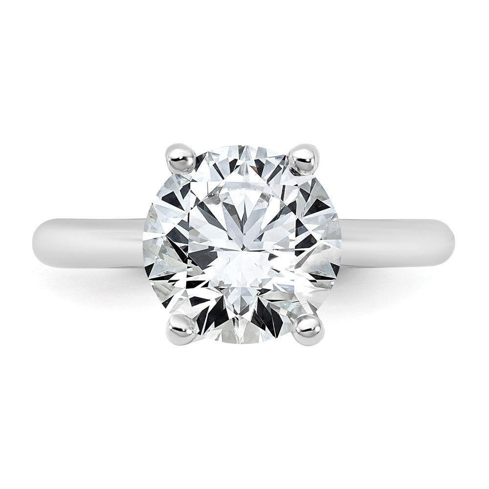 14kw 3ct Cert Lab Grown VS+ F+ Round 8X Comp Diamond Ring