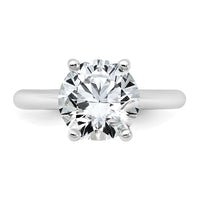 14kw 3ct Cert Lab Grown VS+ F+ Round 8X Comp Diamond Ring