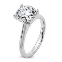 14kw 3ct Cert Lab Grown VS+ F+ Round 8X Comp Diamond Ring