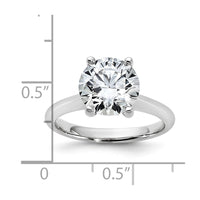 14kw 3ct Cert Lab Grown VS+ F+ Round 8X Comp Diamond Ring