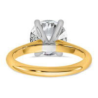 14k Two-Tone 3ct Cert Lab Grown VS+ F+ Round 8X Comp Diamond Ring