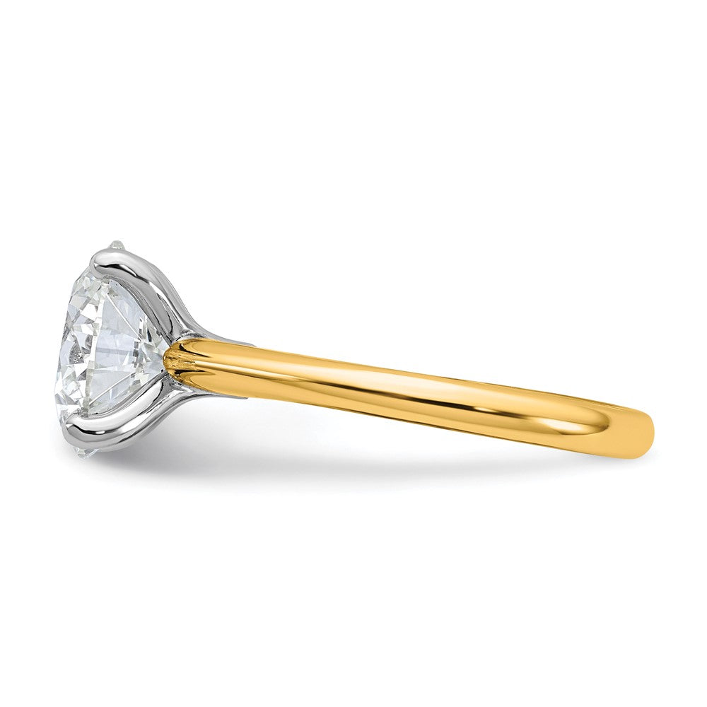 14k Two-Tone 4ct Cert Lab Grown VS+ F+ Round 8X Comp Diamond Ring