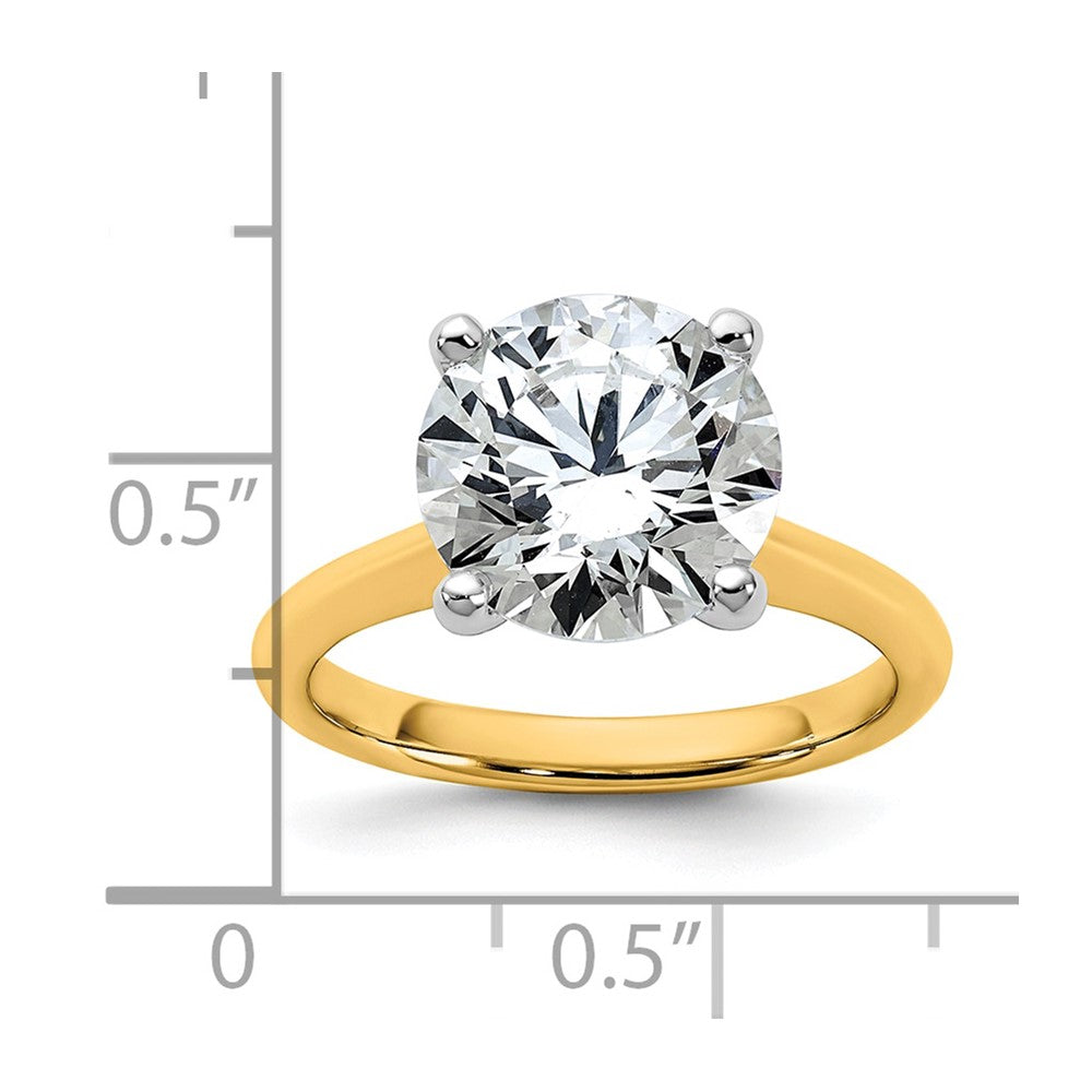 14k Two-Tone 4ct Cert Lab Grown VS+ F+ Round 8X Comp Diamond Ring