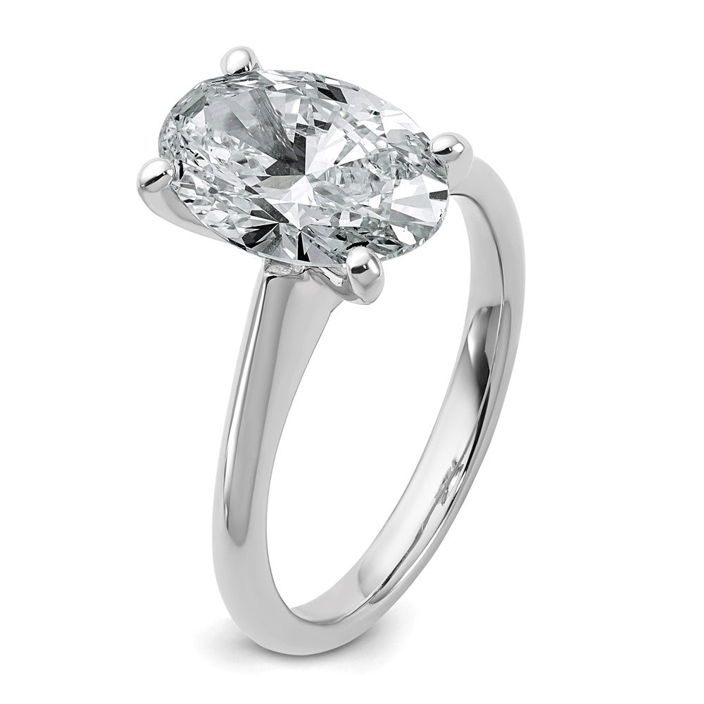 14kw 3ct Cert Lab Grown VS+ F+ Oval 8X Comp Diamond Ring