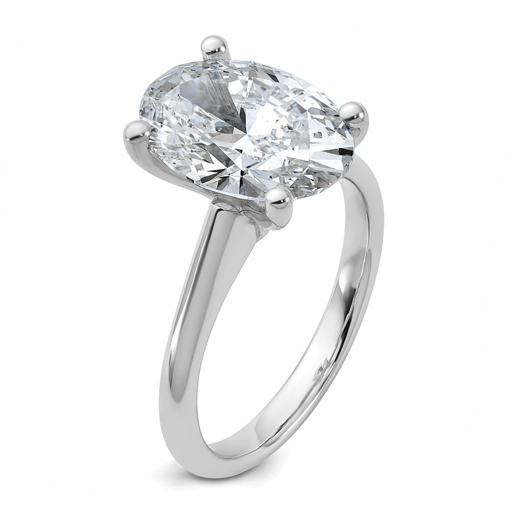 14kw 4ct Cert Lab Grown VS+ F+ Oval 8X Comp Diamond Ring