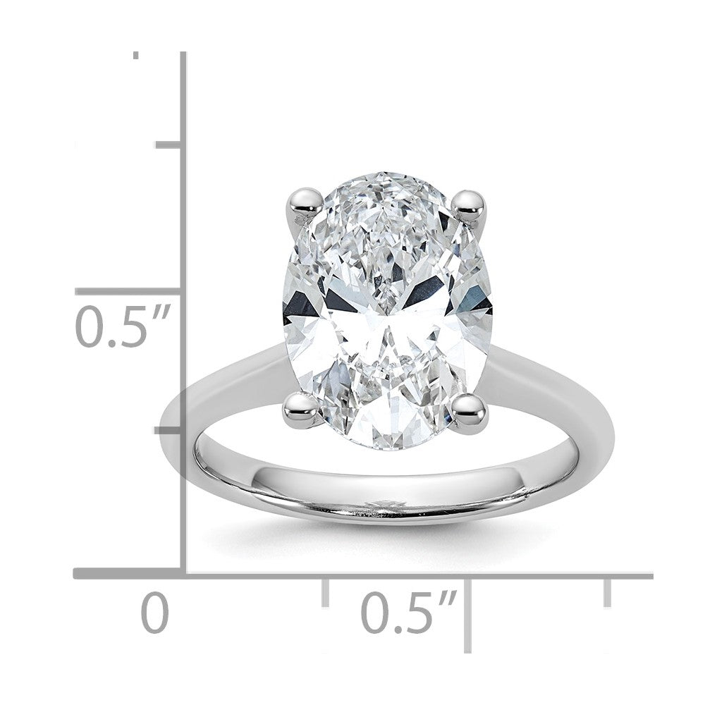 14kw 4ct Cert Lab Grown VS+ F+ Oval 8X Comp Diamond Ring