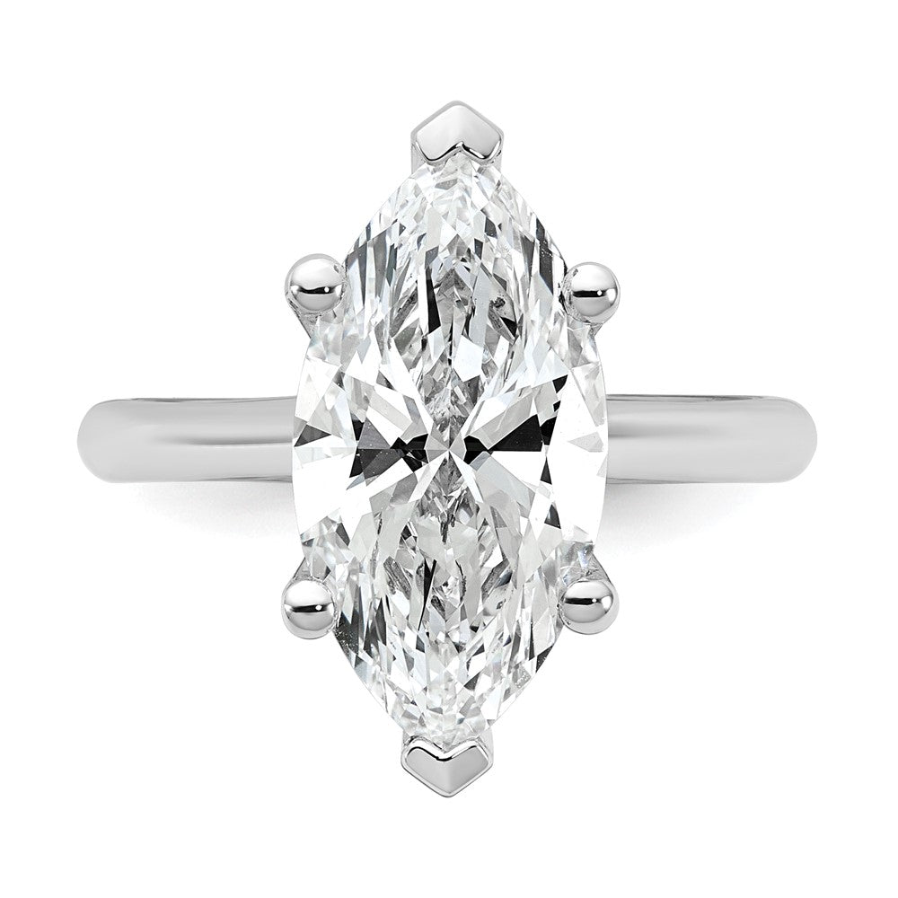 14kw 4ct Cert Lab Grown VS+ F+ Marquise 8X Comp Diamond Ring