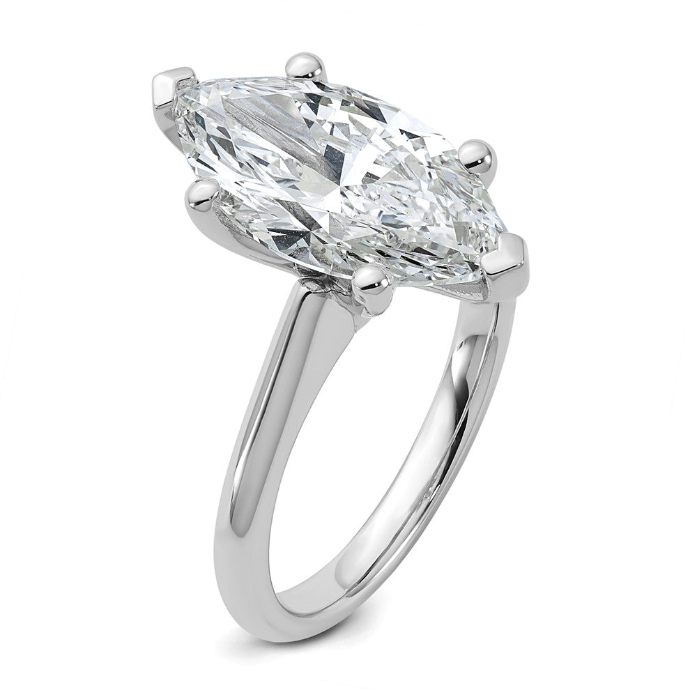 14kw 4ct Cert Lab Grown VS+ F+ Marquise 8X Comp Diamond Ring