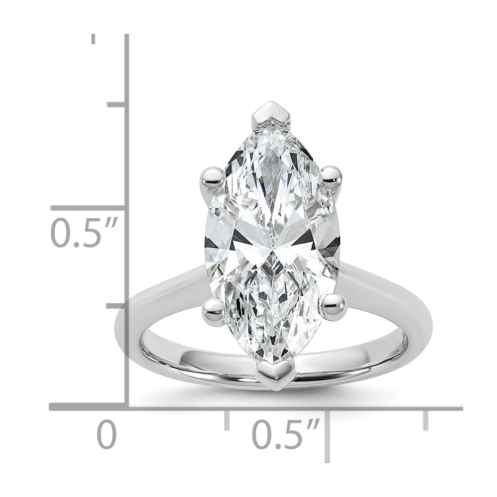 14kw 4ct Cert Lab Grown VS+ F+ Marquise 8X Comp Diamond Ring