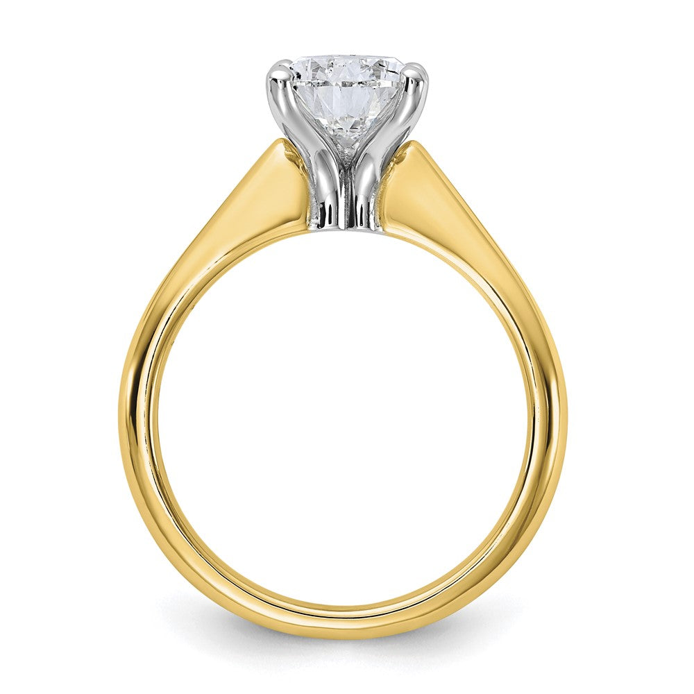 14k Two-Tone 2ct Cert Lab Grown VS+ F+ Pear 8X Comp Diamond Ring
