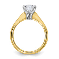 14k Two-Tone 2ct Cert Lab Grown VS+ F+ Pear 8X Comp Diamond Ring