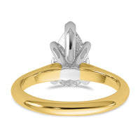 14k Two-Tone 2ct Cert Lab Grown VS+ F+ Pear 8X Comp Diamond Ring