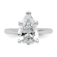 14kw 3ct Cert Lab Grown VS+ F+ Pear 8X Comp Diamond Ring
